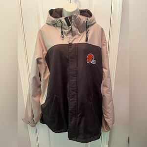 NFL Browns Beige and Orange Fleece Lined Jacket